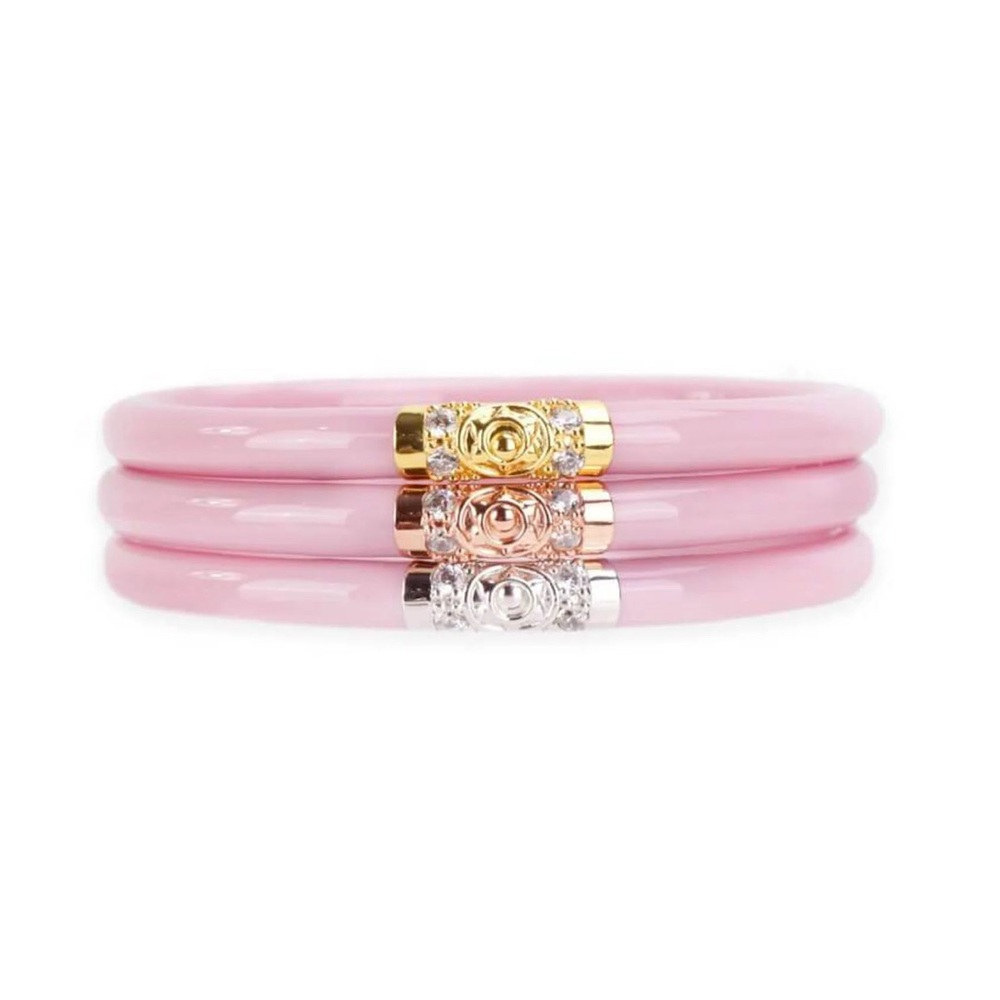 NEW BudhaGirl Three Kings All Weather Bangles – Pink | Small | Set of 3
